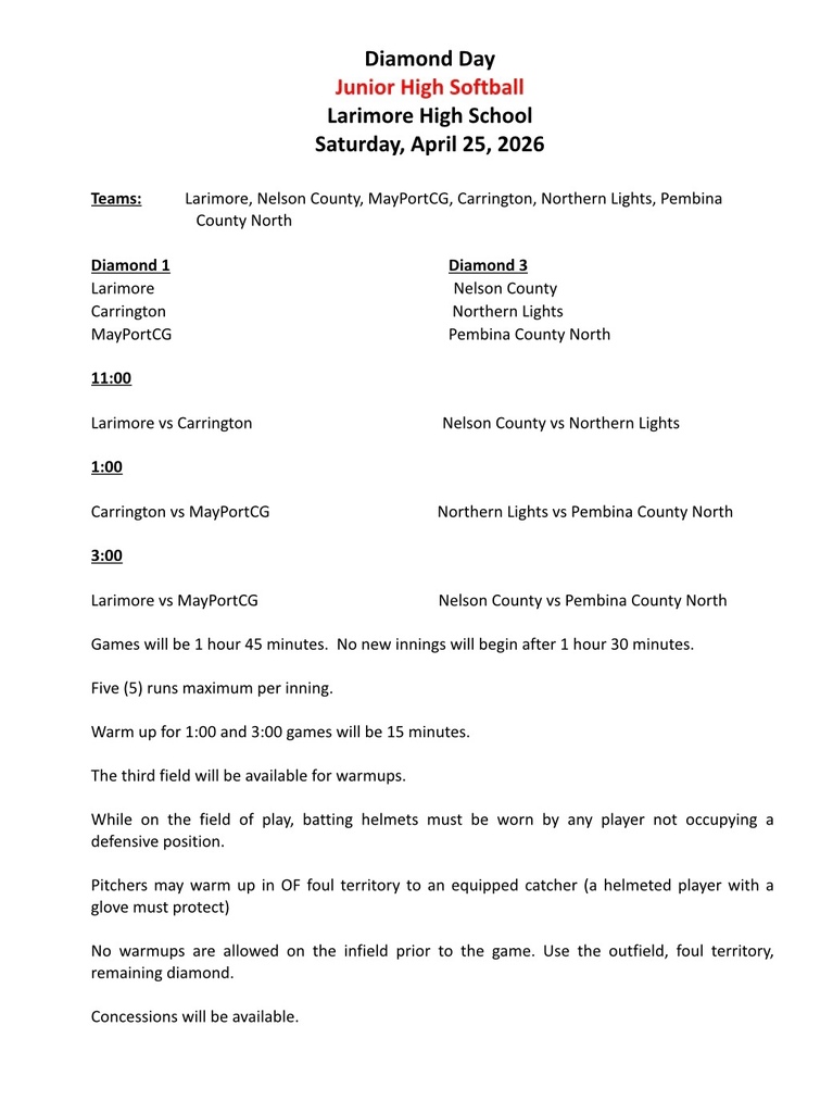 JH Softball Diamond Day