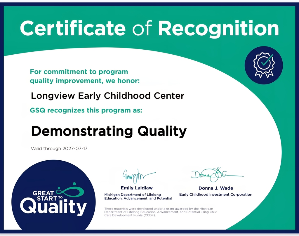 Longview Early Childhood Center are Demonstrating Quality 