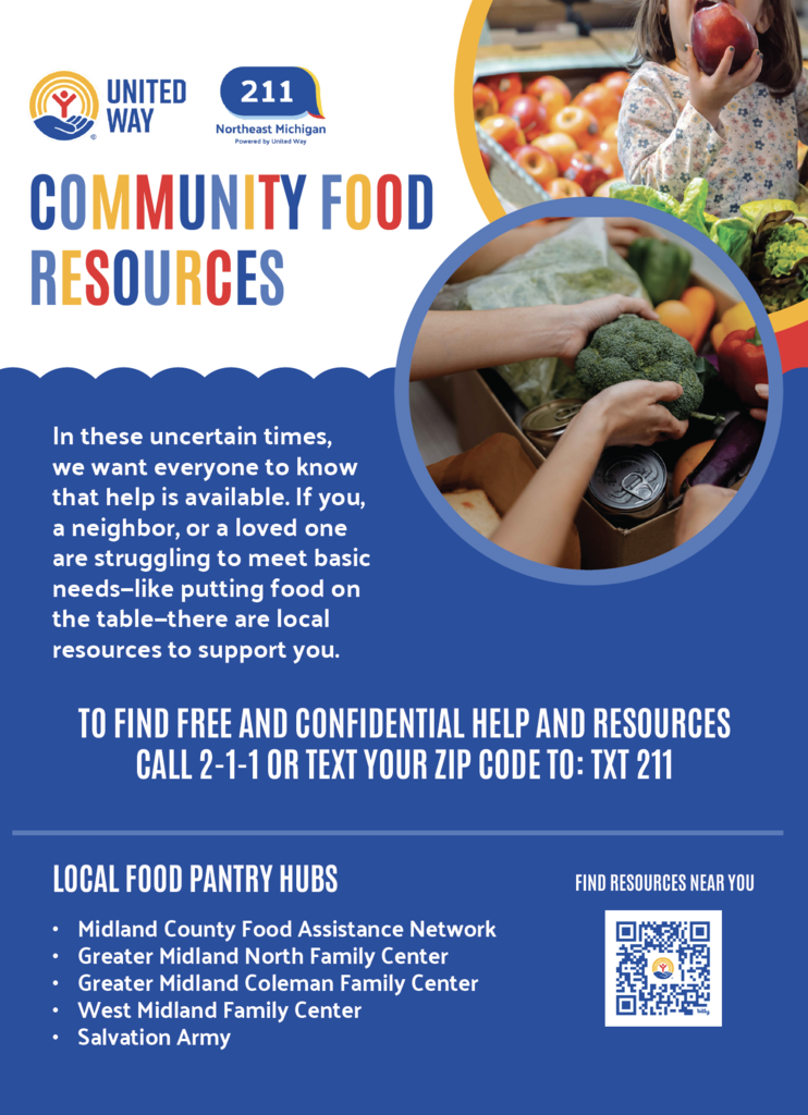 Community Food Resources Dial 2-1-1