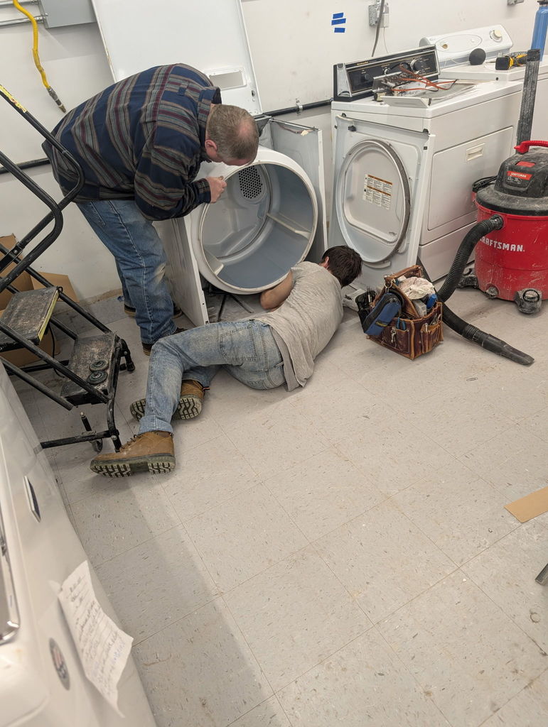 MCESA Student working at Pivot Point on dryer