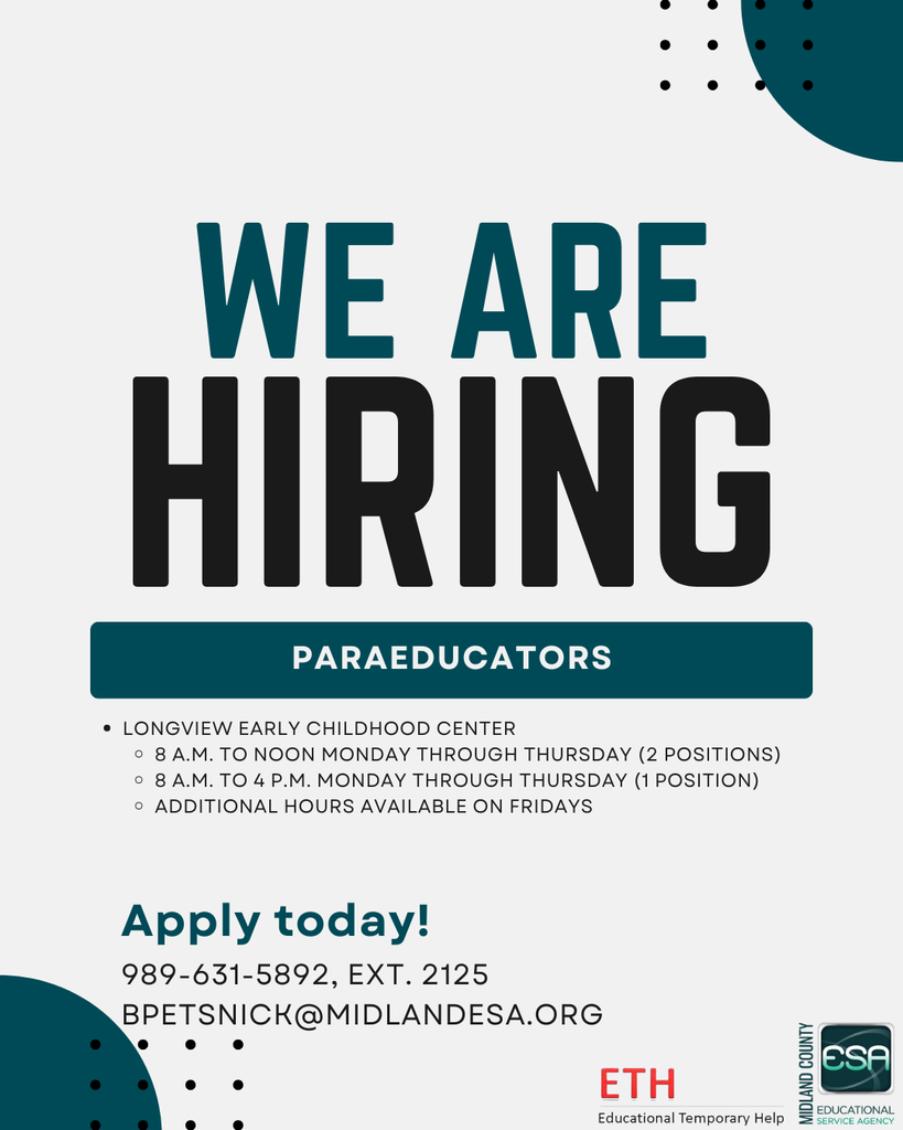 We Are Hiring Paraeducators