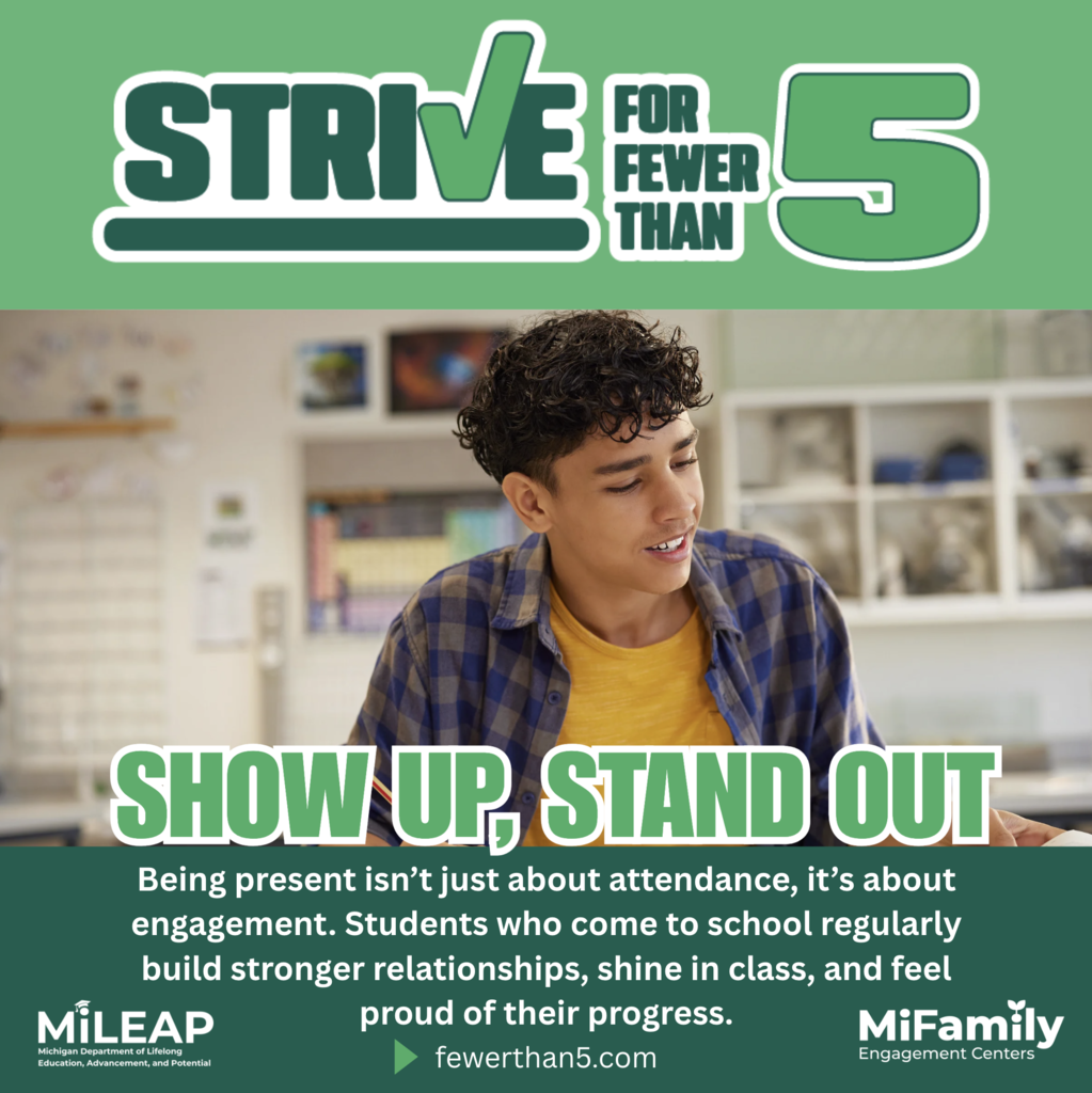 Strive for Fewer Than Five Show Up, Stand Out