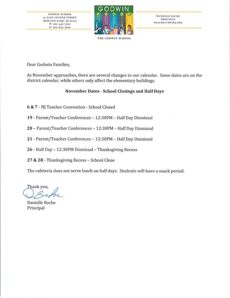 Corrected Dates - November Dates