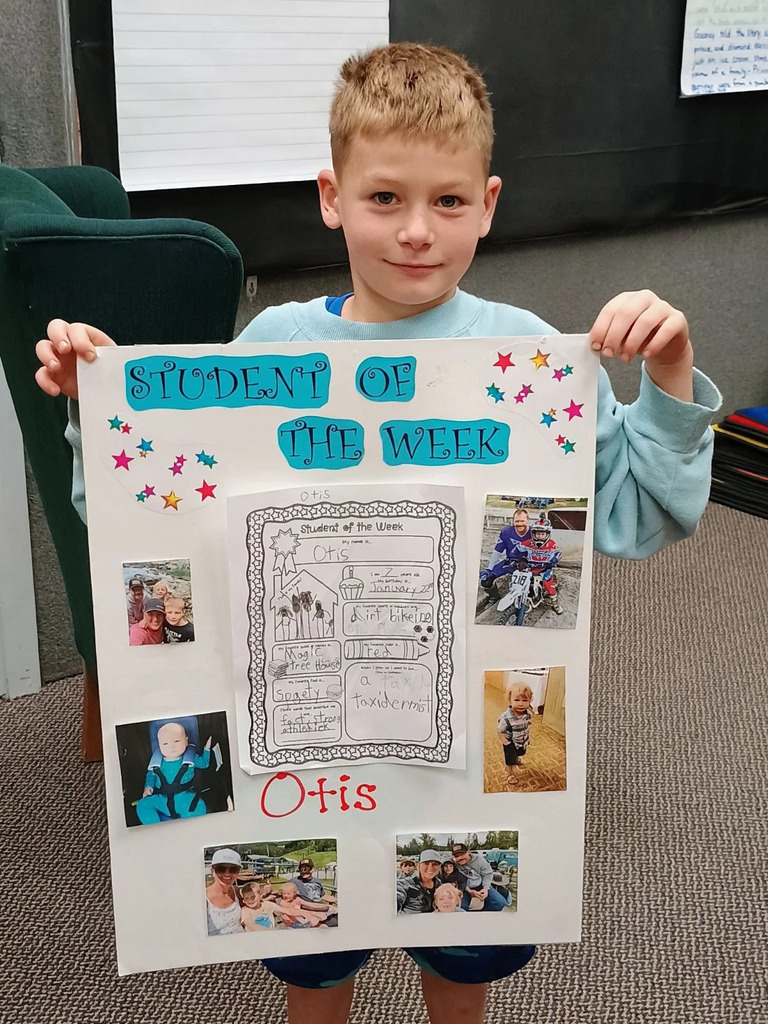 Otis is student of the week.
