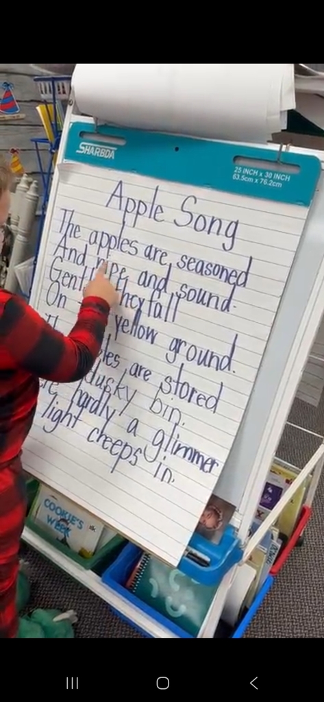 reading the apple poem.
