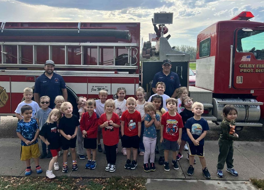 a picture with the firefighters.