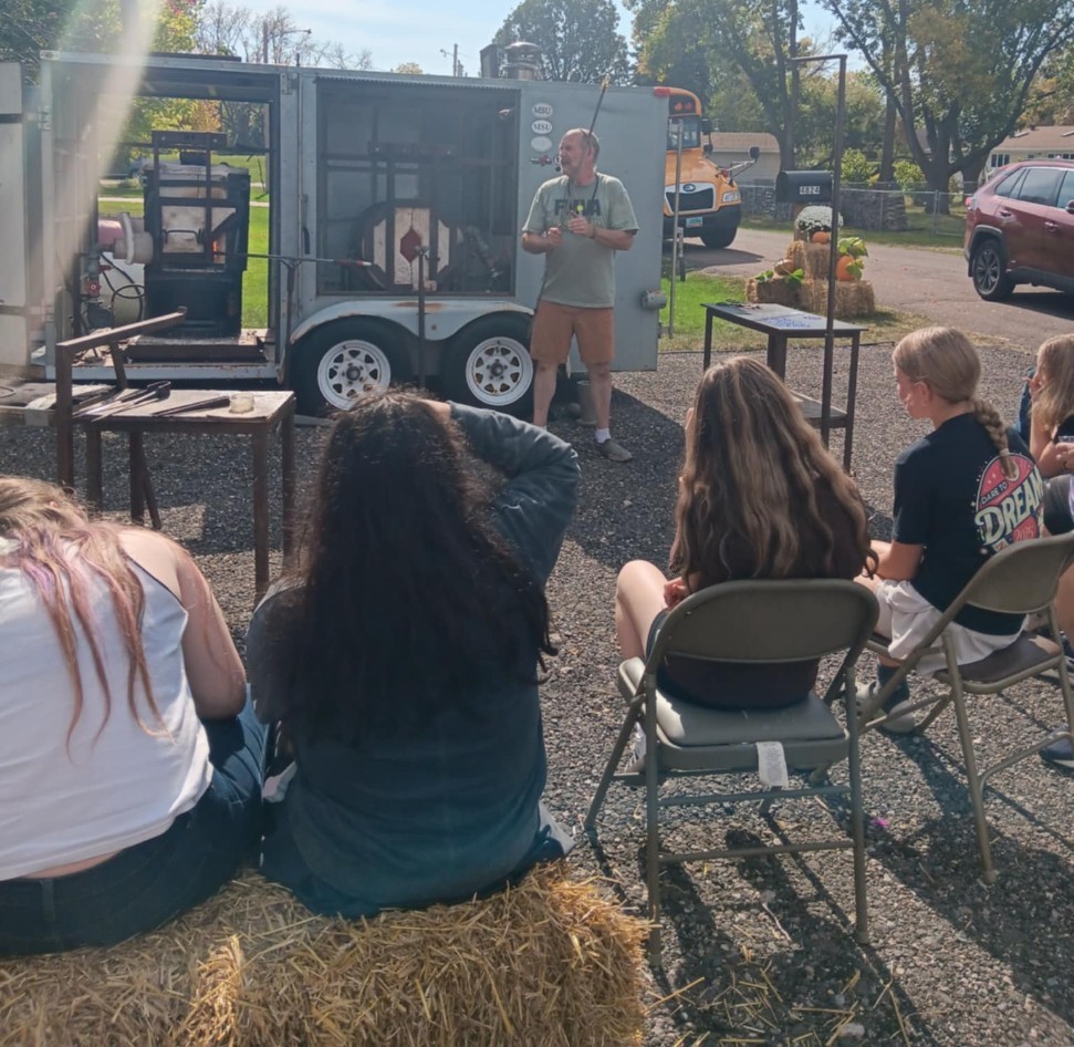 learning about glass blowing
