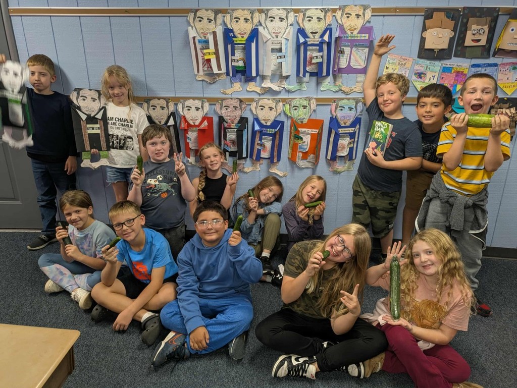 the kids finished the BFG and enjoyed a cucumber.