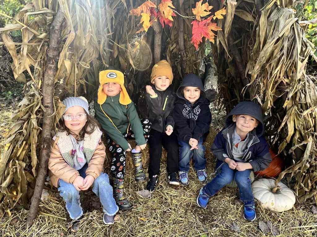 some preschoolers in the tent