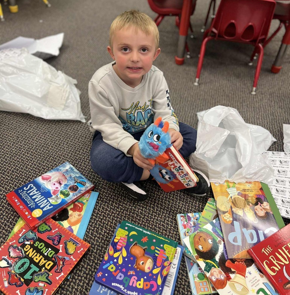 a boy and his books
