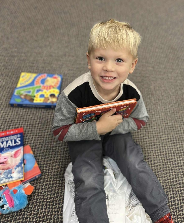 a boy and his books