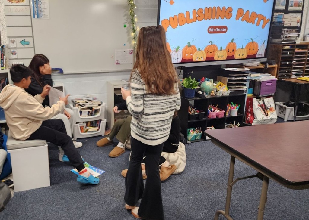 a boy sharing his stories.