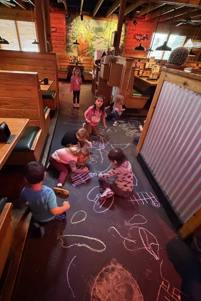 chalk drawings on the floor