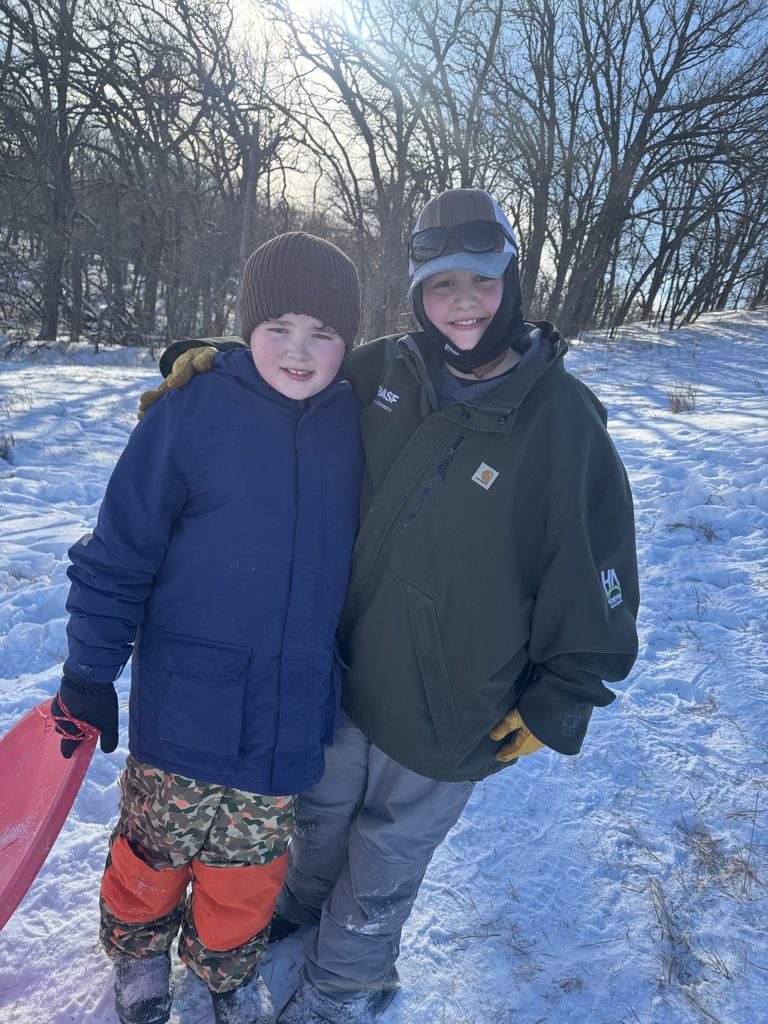 2 boys sledding 