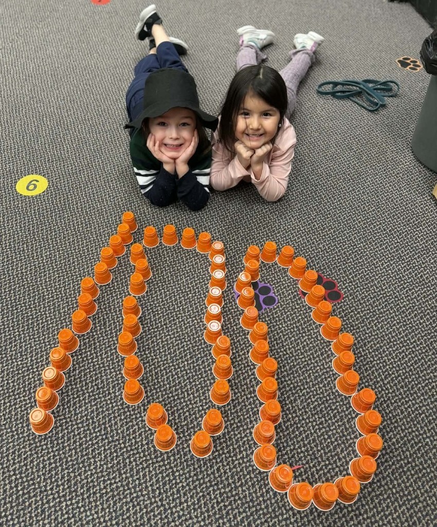2 kids made 100 with cups
