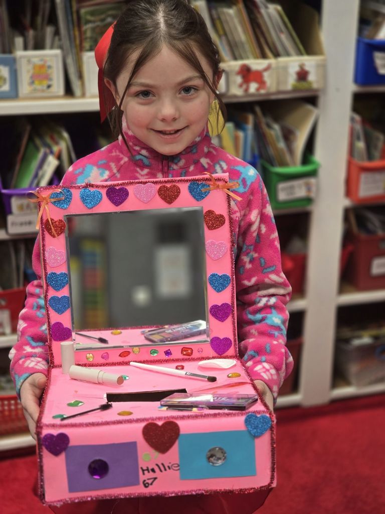 a girl and her vanity box