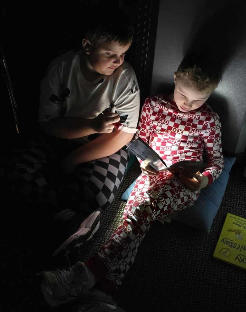 2 boys reading