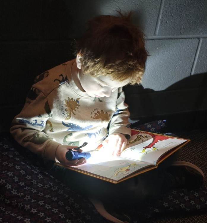a boy reading