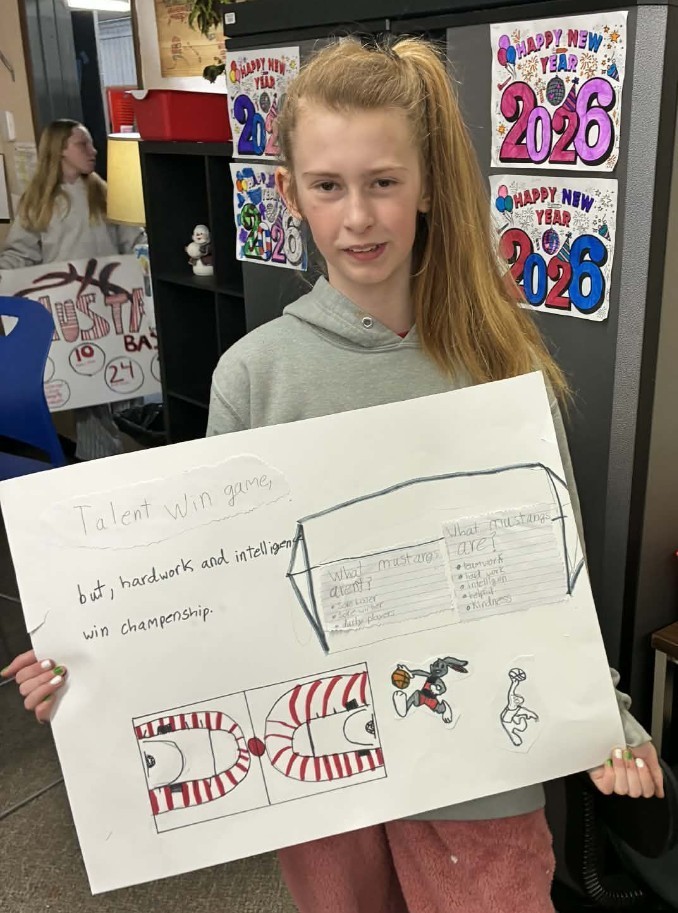 a girl and her poster