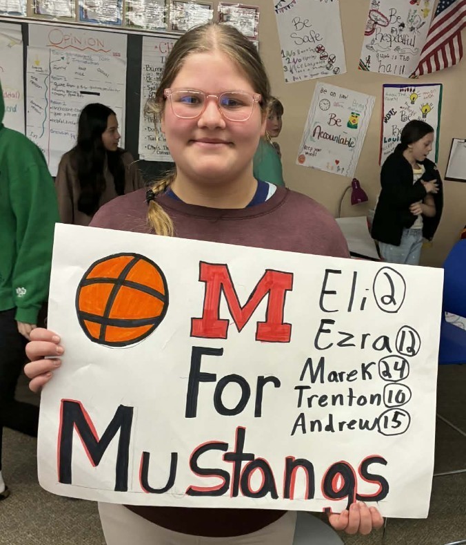 a girl and her poster