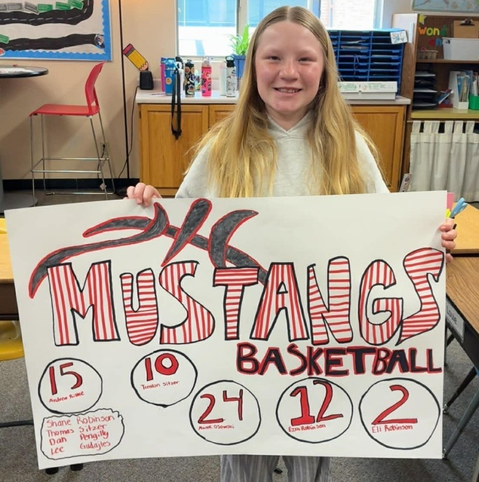 a girl and her poster