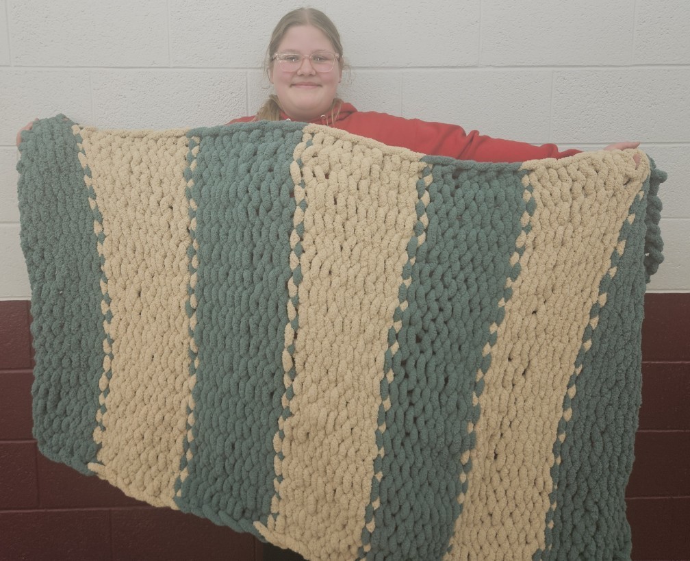 a girl and her blanket