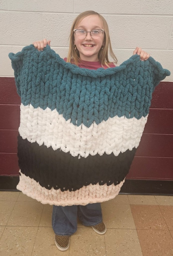 a girl and her blanket