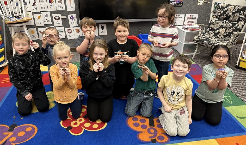 all the kids with their animals