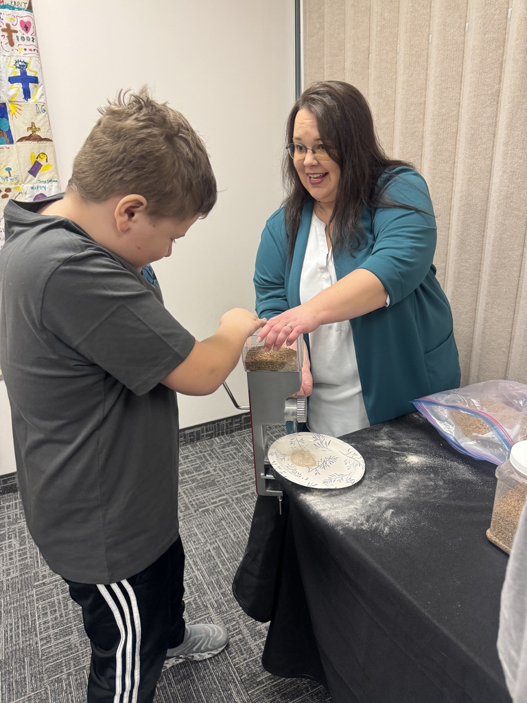 a boy making flour