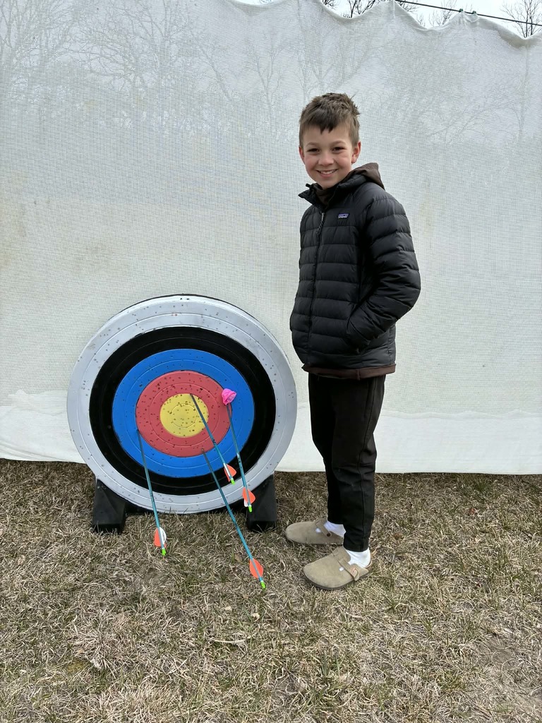 a boy hit the target