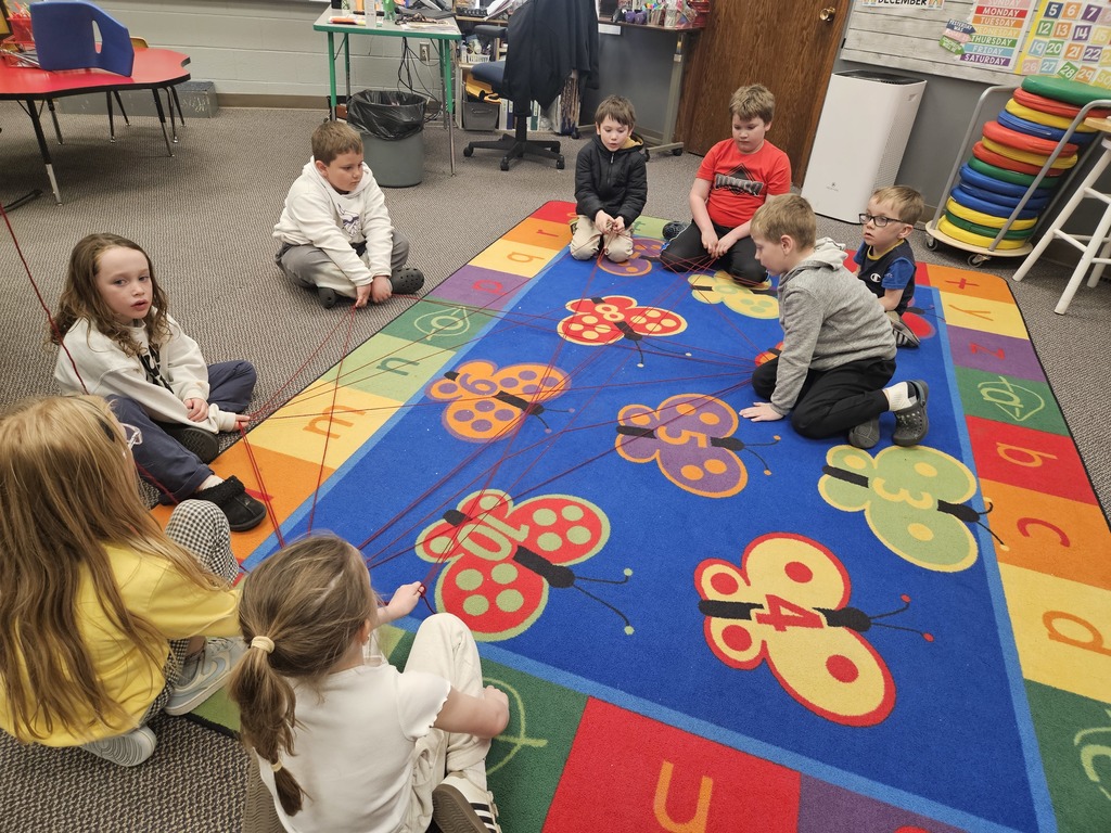 kids creating a web.