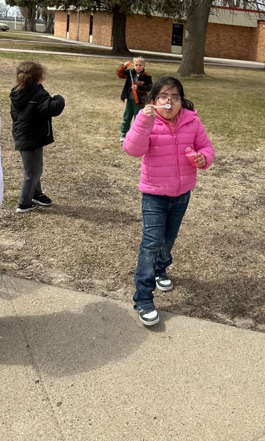 blowing bubbles