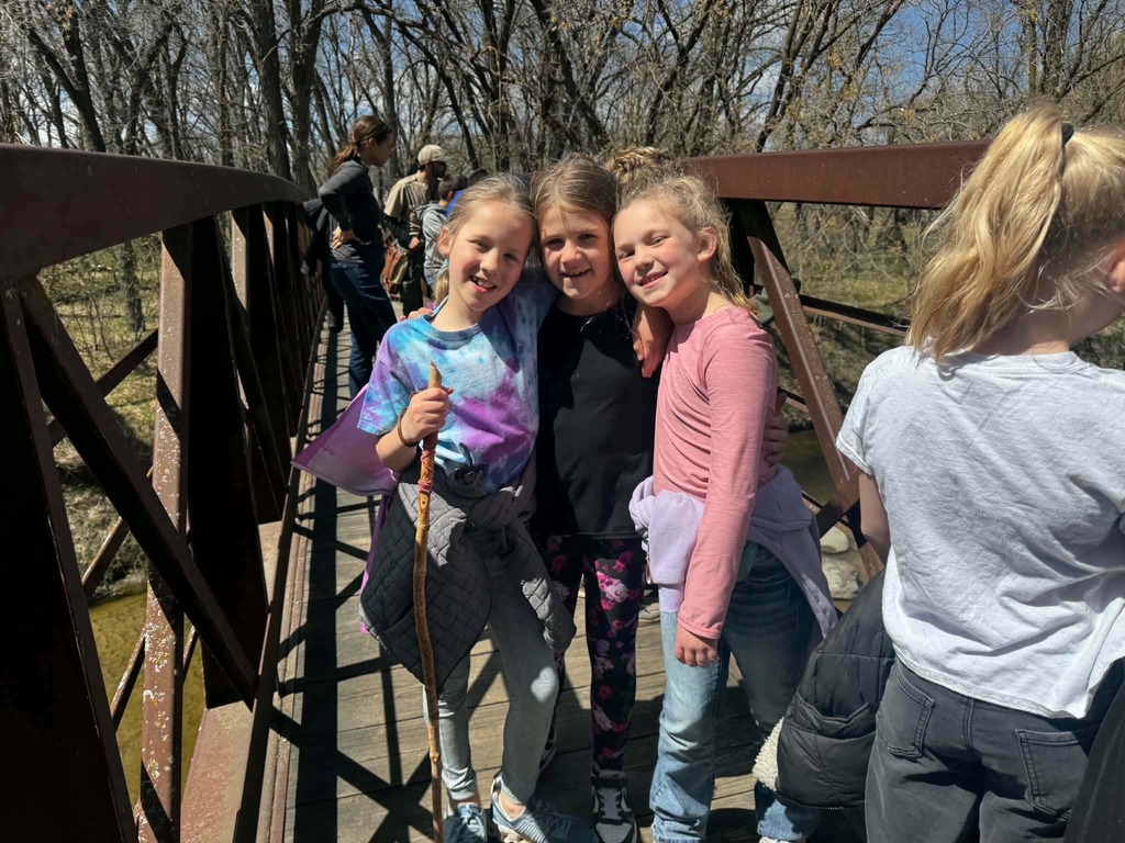 3 girls on a hike