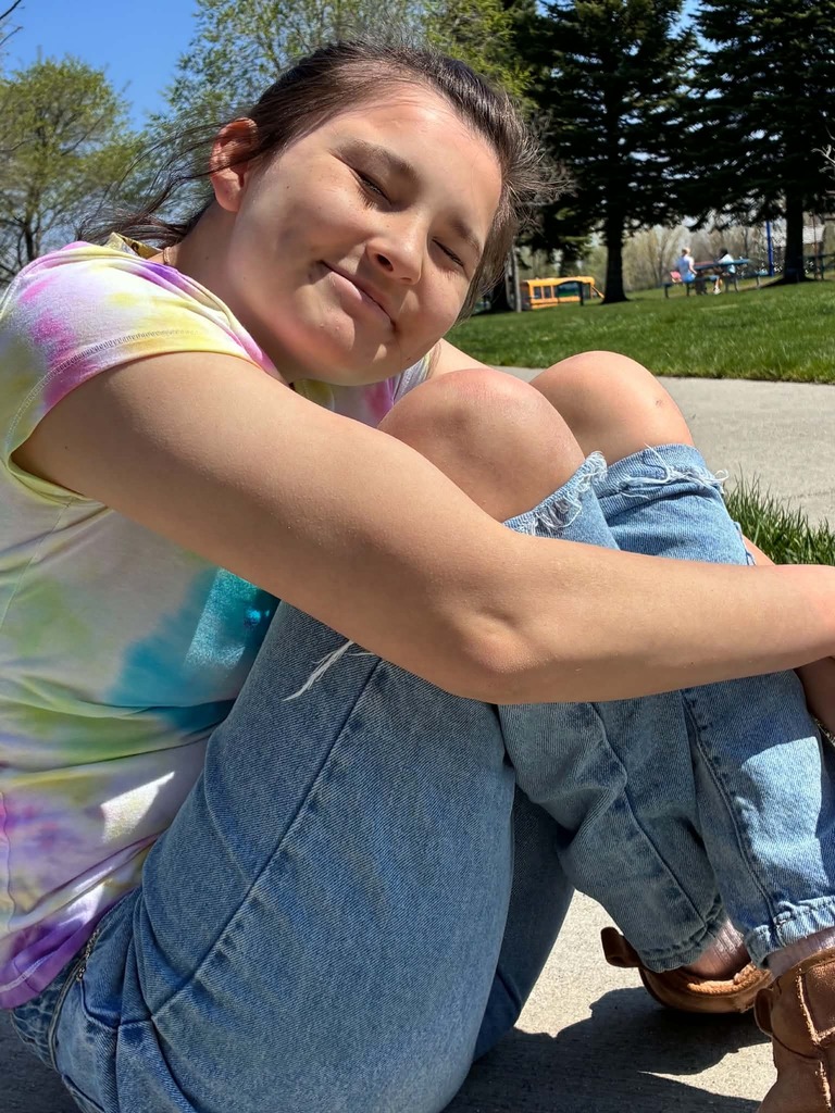 a girl outside
