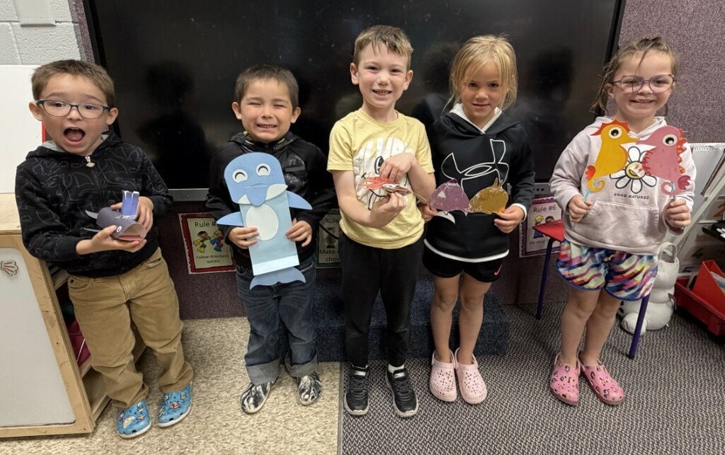 kids and their ocean puppets