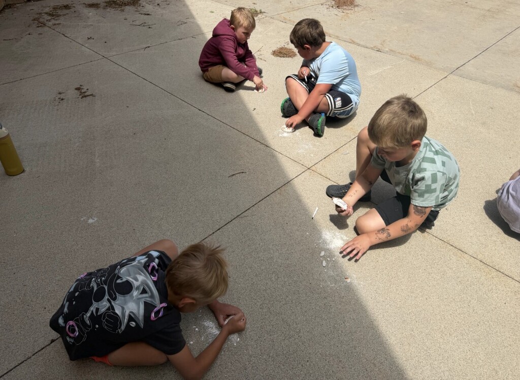 kids digging for treasures