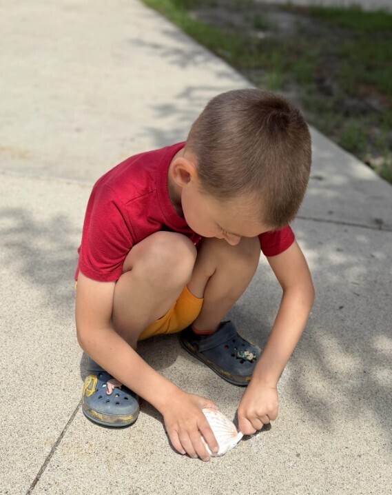 a boy digging for treasures