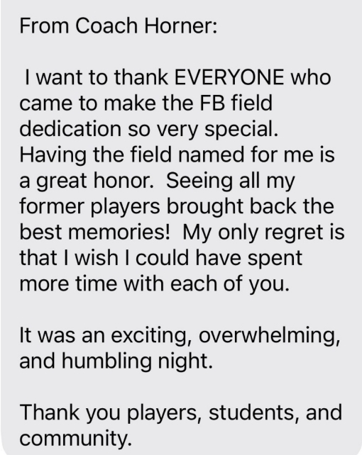 message from Horner