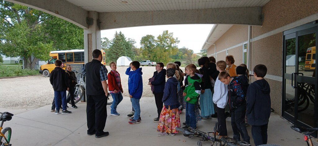 entering the school