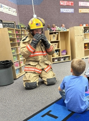 a kid wearing the gear