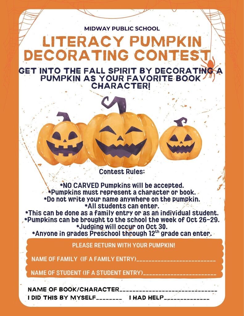 Literacy pumpkin decorating contest