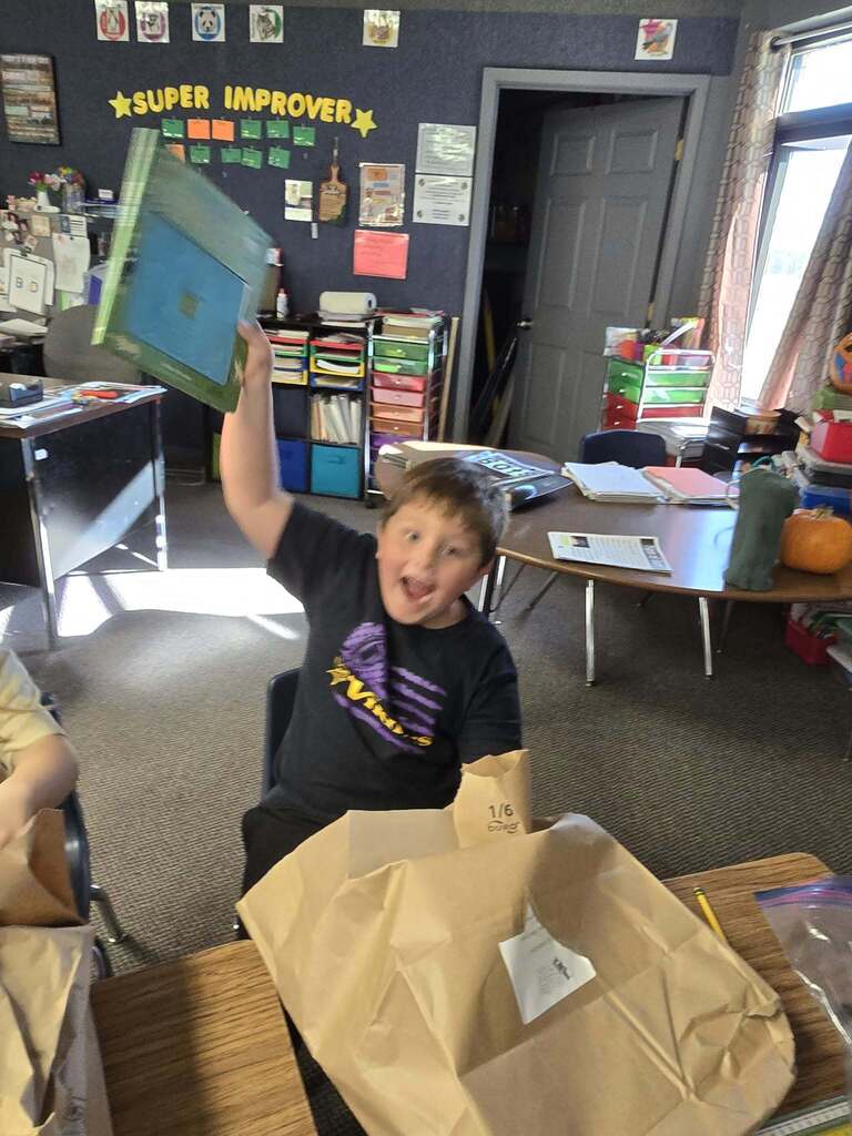 a boy and his favorite book.