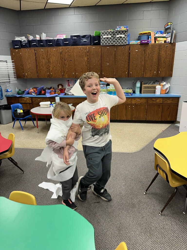 a kid as a mummy