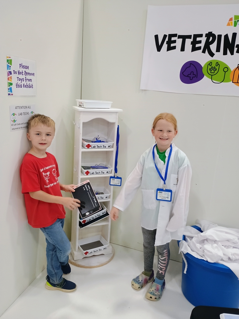 kids playing in the vet center
