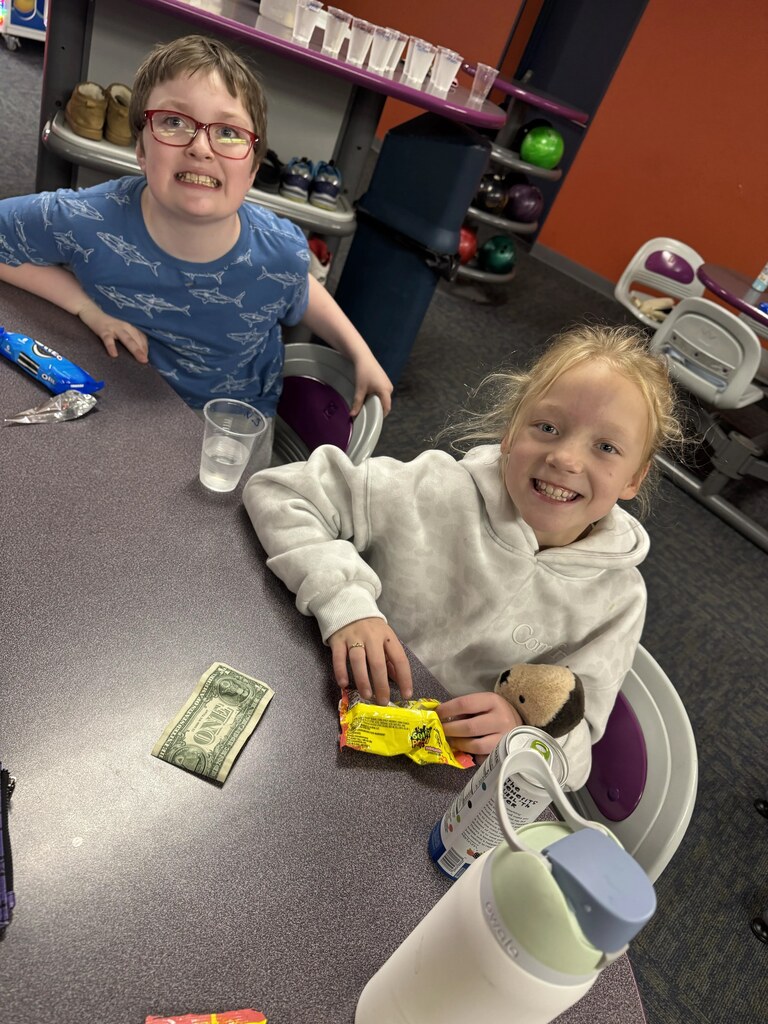 2 kids and their treats