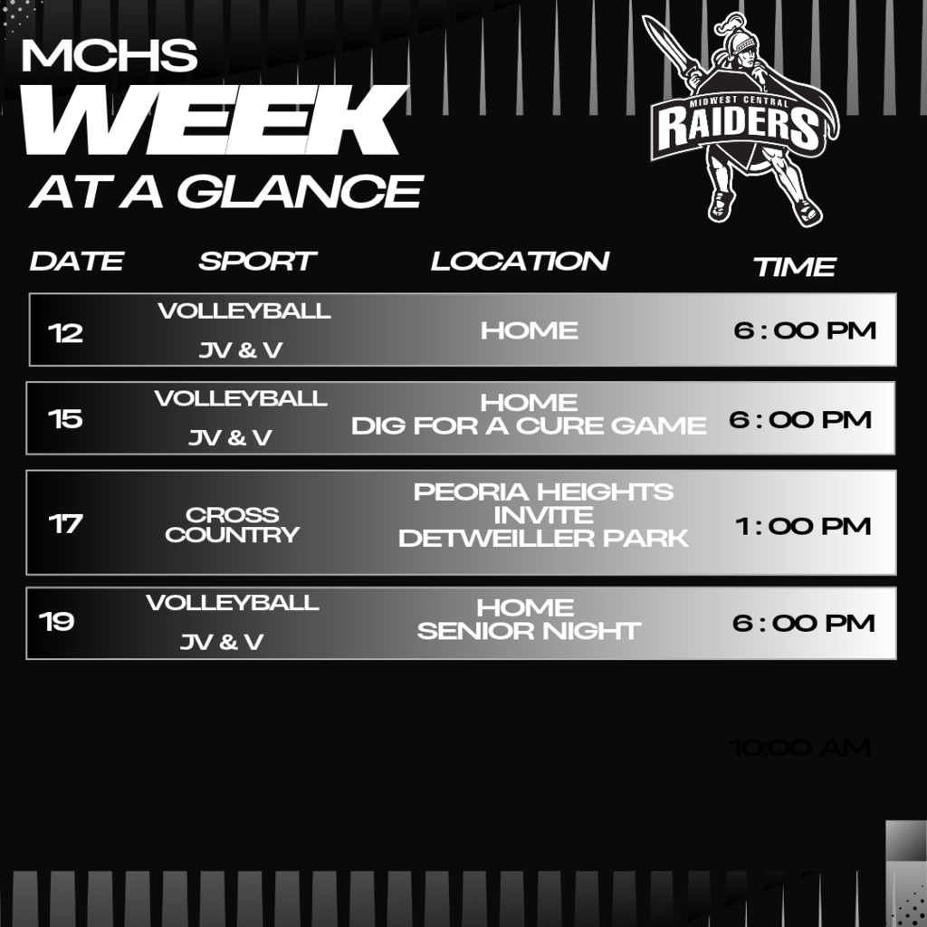 Week at a Glance Oct. 12-17