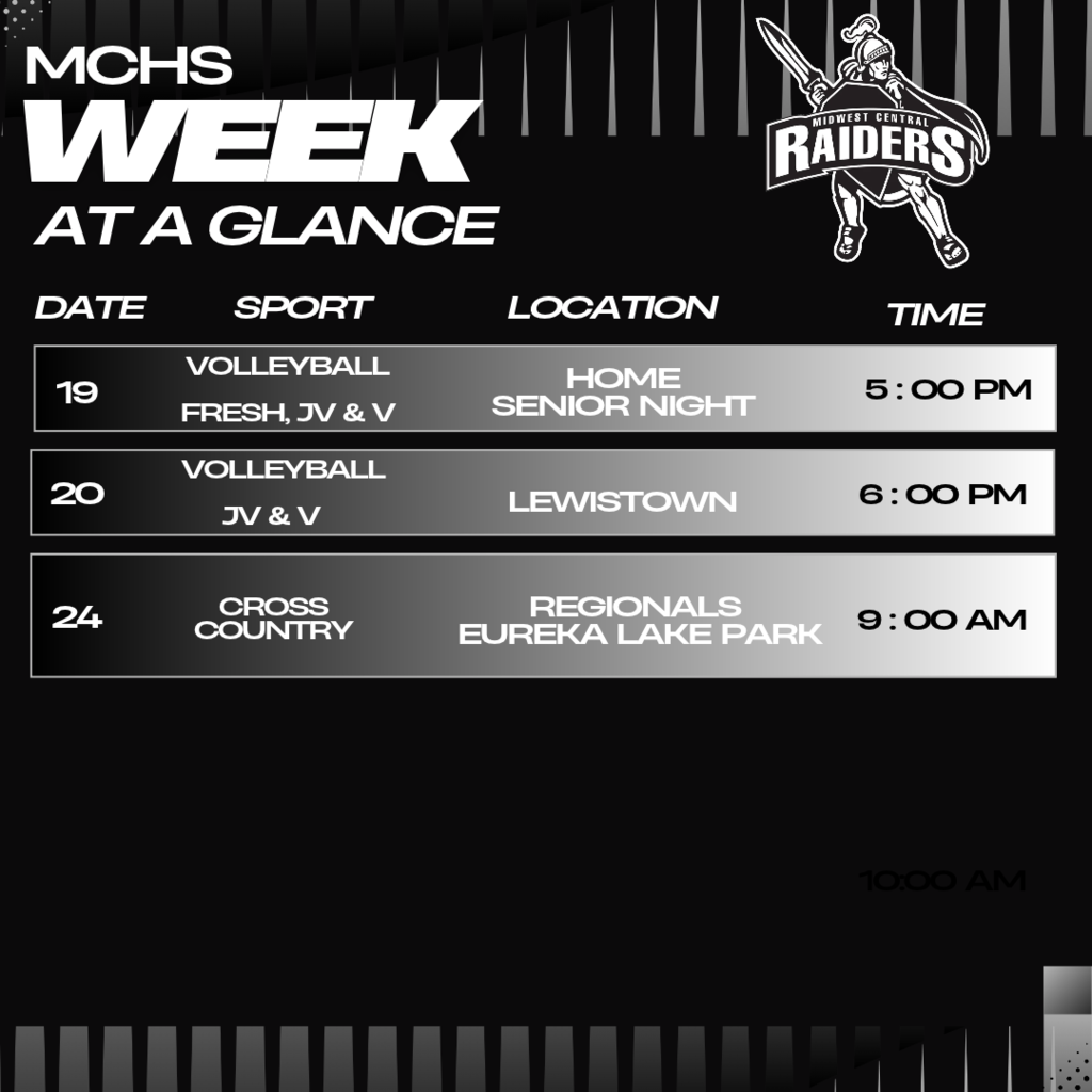 Week at a Glance Oct. 19-24
