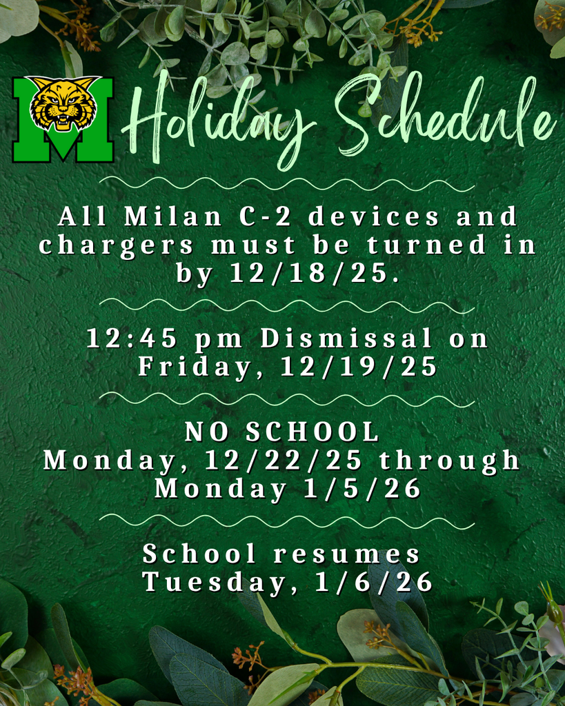 Christmas Break Schedule