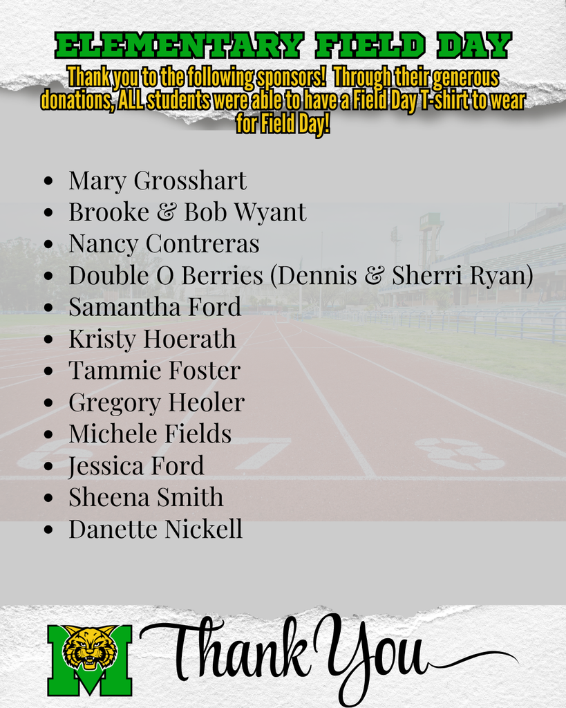 Field Day T-shirt Donors - Thank you!