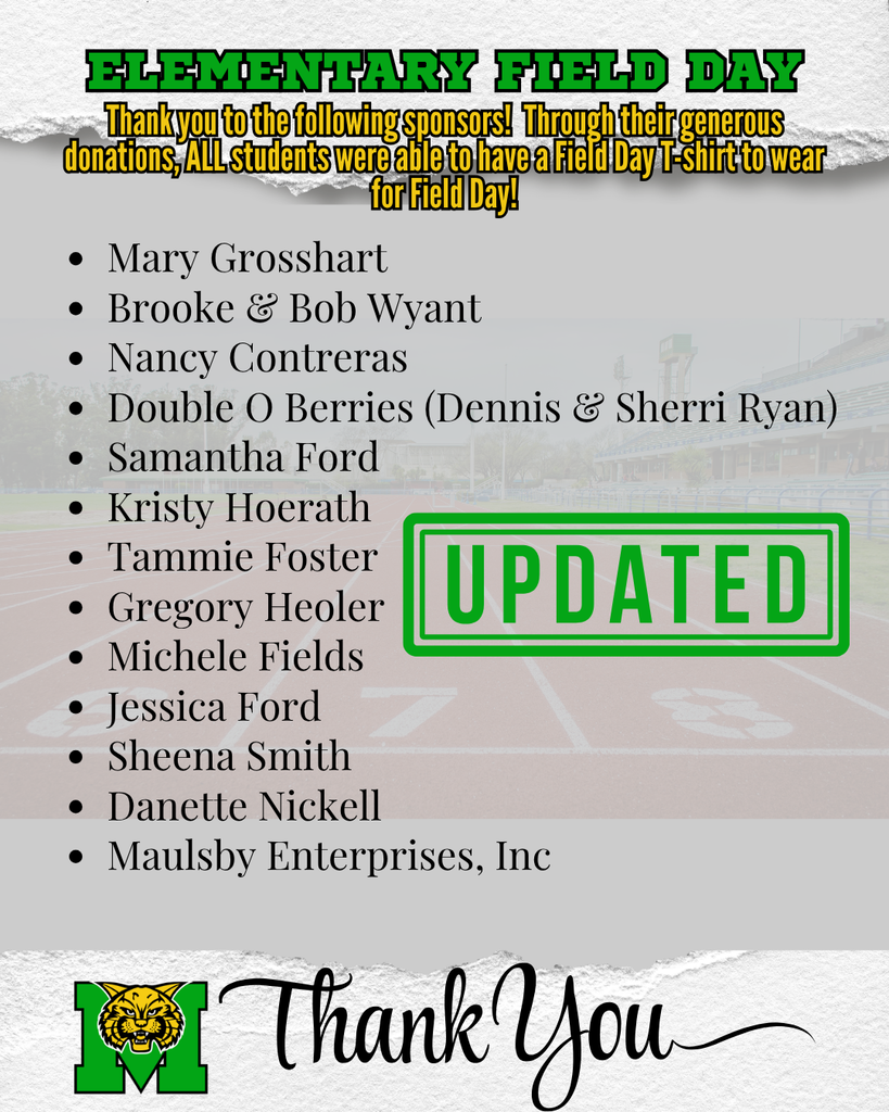 Field Day T-shirt Donors - Thank you!